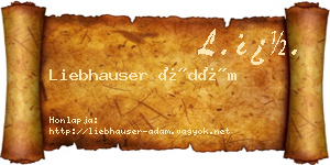 Liebhauser Ádám névjegykártya